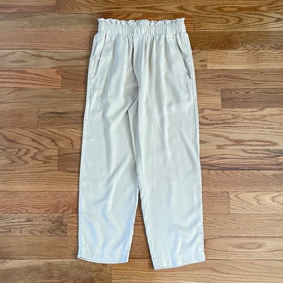 Babaton by Aritzia Calipso High-Waisted Cropped Pants Womens Medium Beige Casual - Picture 1 of 11